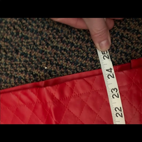 NWT ❤️ GRACIA - Gorgeous Hot Red Quilted Faux Leather Skirt 🔥 Large - Picture 10 of 16